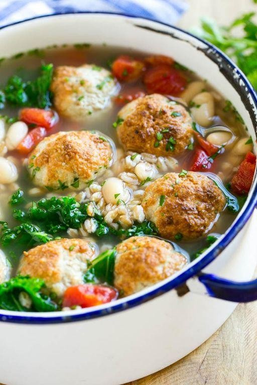 Instant Pot Farro and Beef Meatball Soup