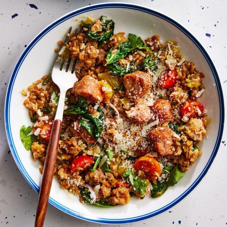 Instant Pot Farro and Chicken Sausage Skillet