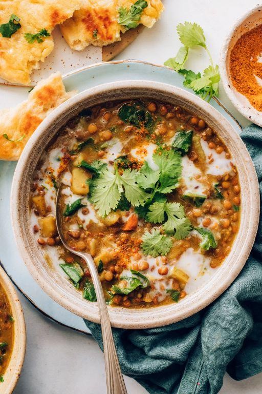 Instant Pot Farro and Lentil Curry with Coconut Milk