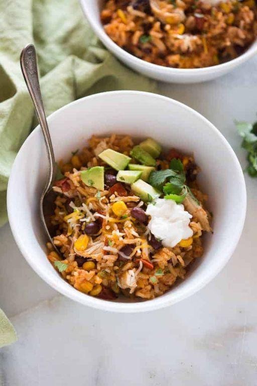 Instant Pot Shredded Chicken Burrito Bowls