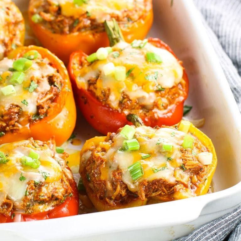 Instant Pot Shredded Chicken Stuffed Peppers