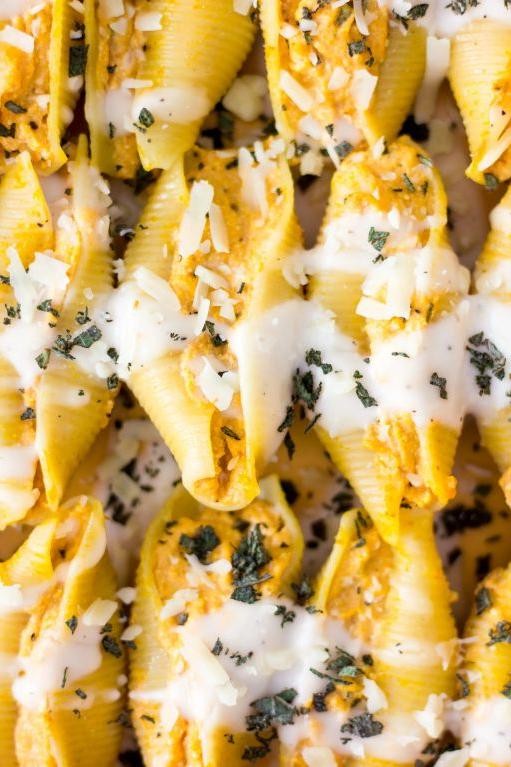Jack-O’-Lantern Stuffed Shells with Ricotta