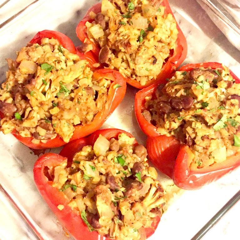 Jackfruit Stuffed Bell Peppers