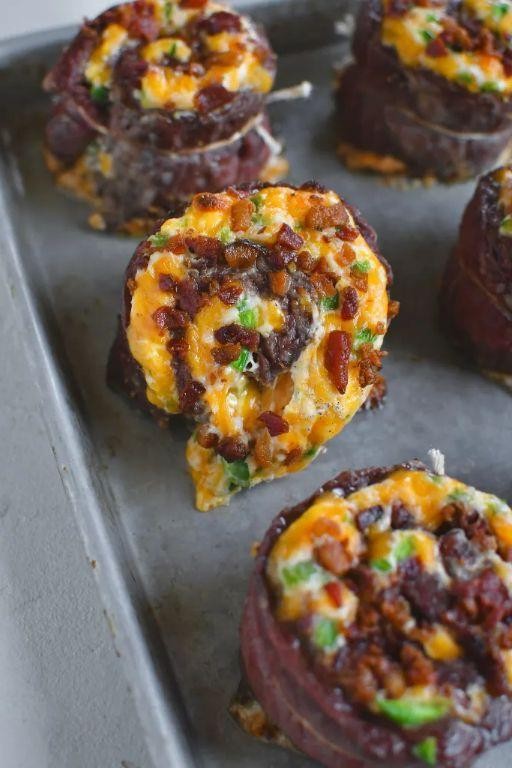 Jalapeño Popper Flank Steak Pinwheels