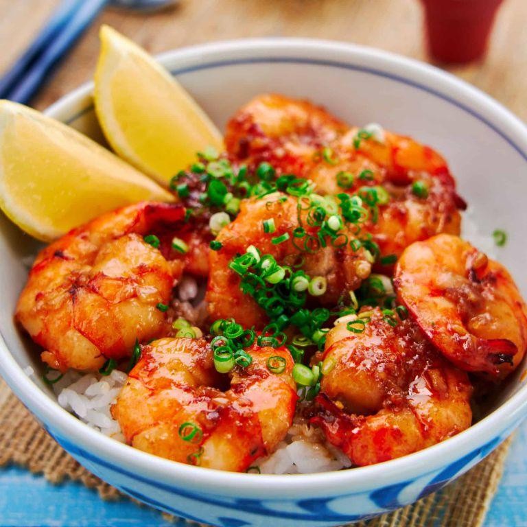 Japanese Garlic Butter Shrimp Rice Bowl