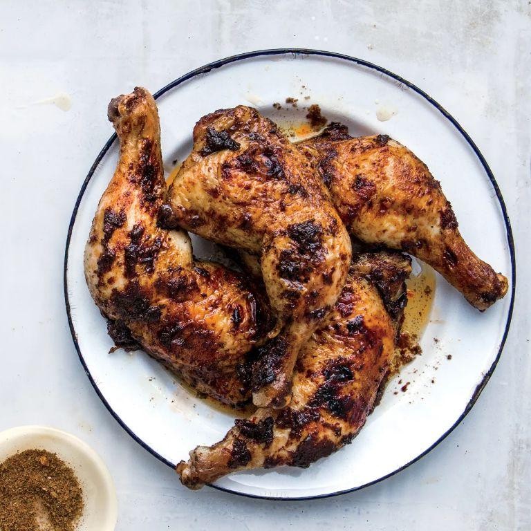 Jerk Spiced Baked Chicken Leg Quarters
