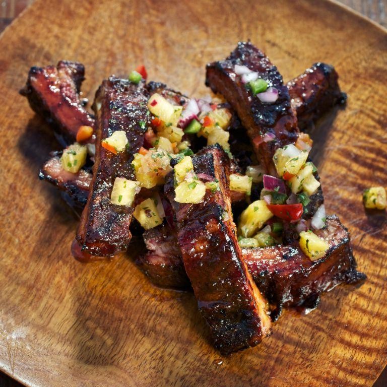 Jerk-Style Ribs with Pineapple Salsa