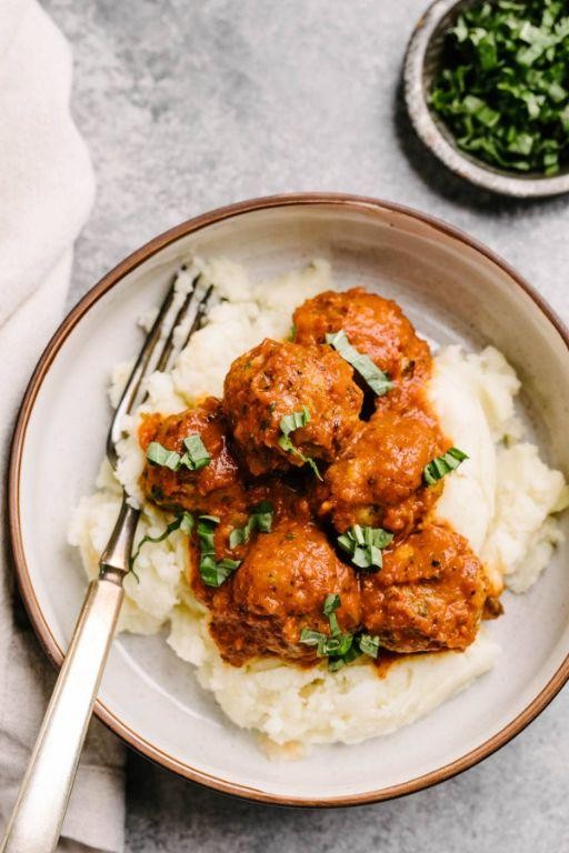 Keto Ground Turkey Meatballs with Marinara