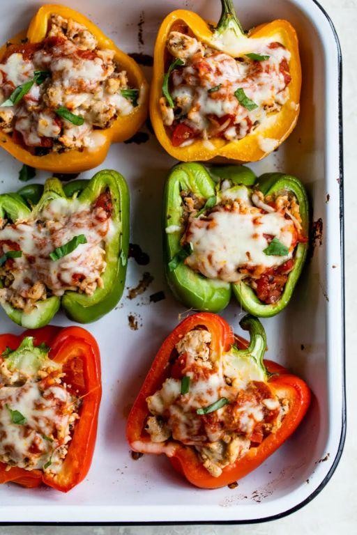 Keto Ground Turkey Stuffed Peppers