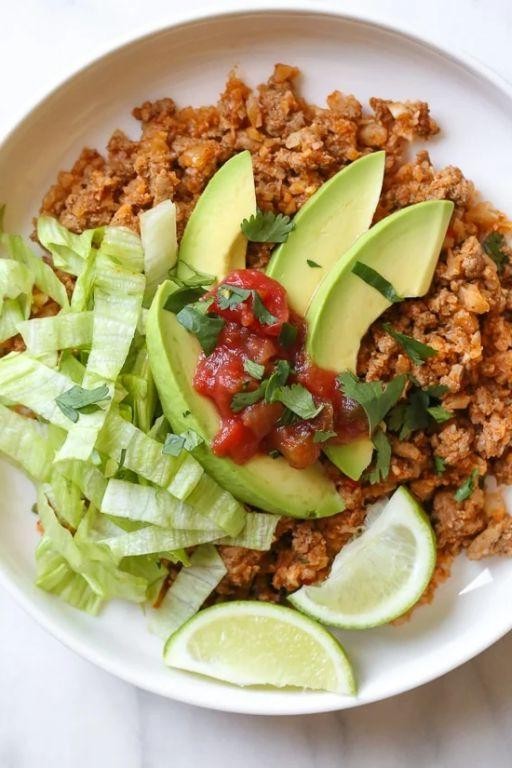Keto Ground Turkey and Cauliflower Rice Skillet