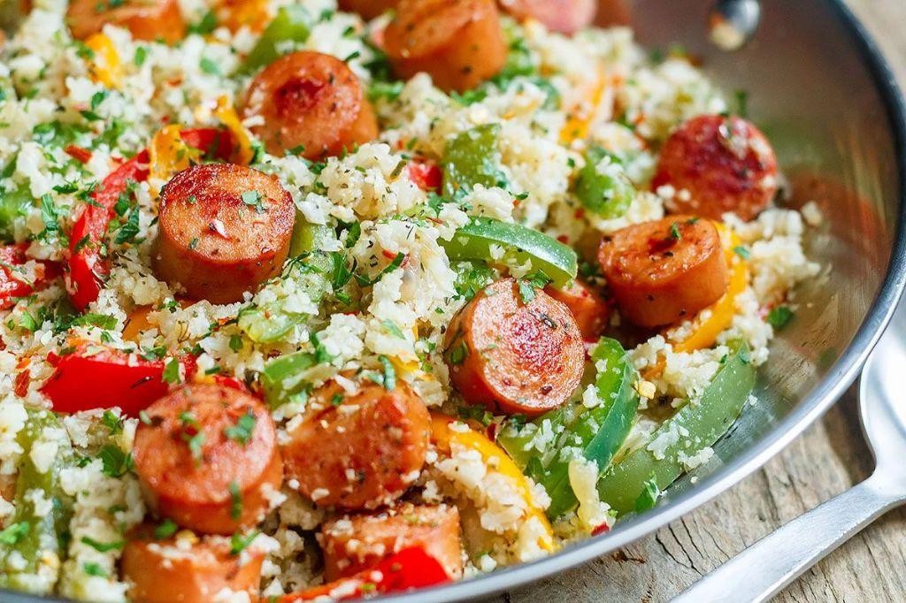 Keto Kielbasa and Cauliflower Fried Rice