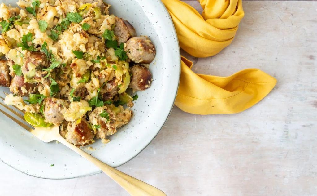 Keto Kielbasa and Cauliflower Hash