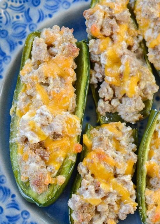Keto Kielbasa and Cheese Stuffed Jalapeños