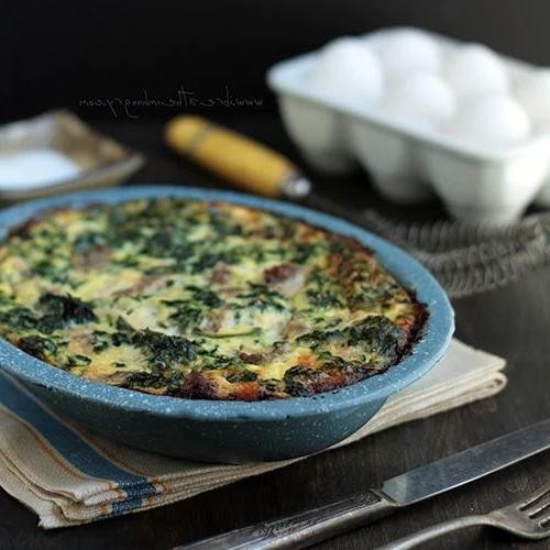 Keto Kielbasa and Spinach Frittata