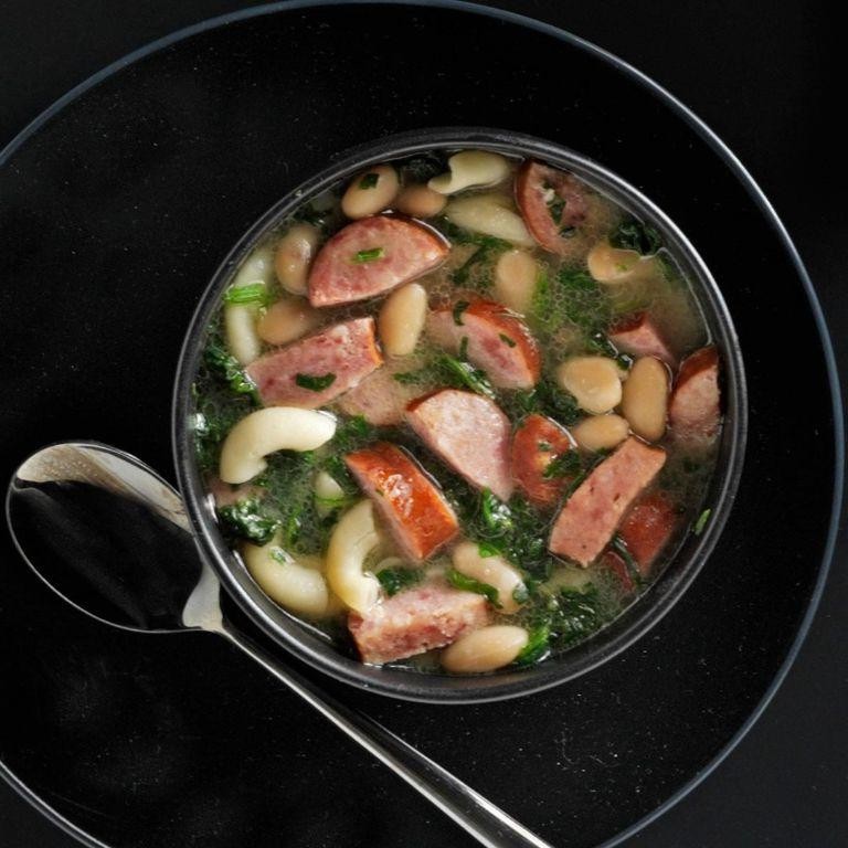 Kielbasa and Spinach Soup