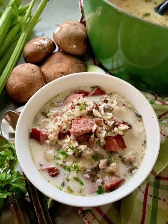 Kielbasa and Wild Rice Soup