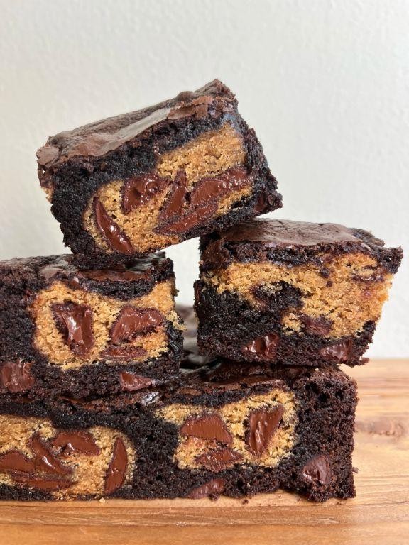 KitchenAid Chocolate Chip Cookie Stuffed Brownies