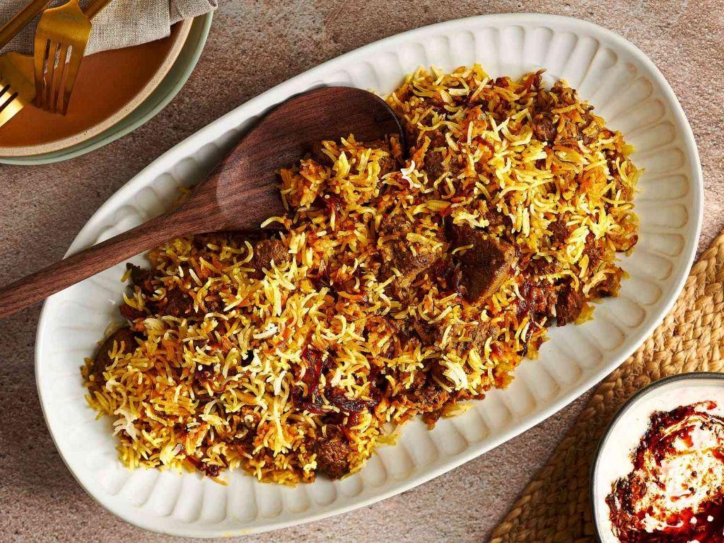 Lamb Biryani with Saffron and Cashews