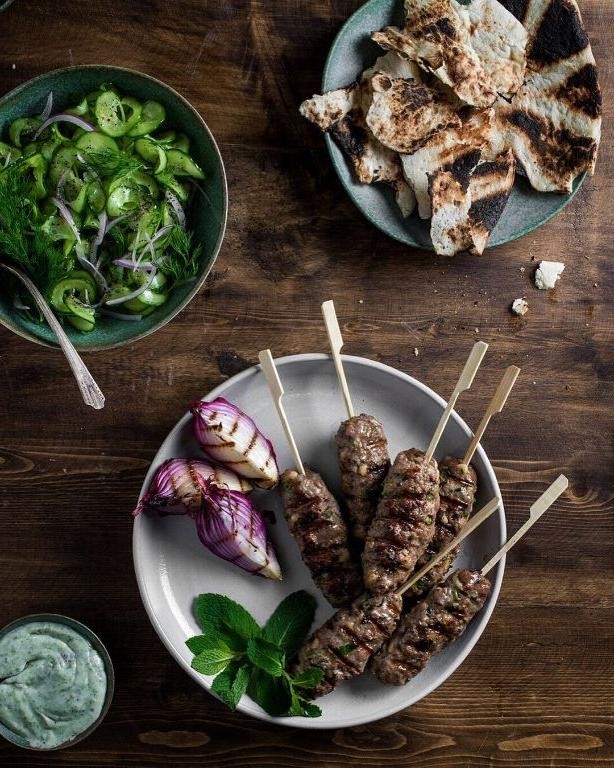 Lamb Kebabs with Yogurt and Cucumber Sauce