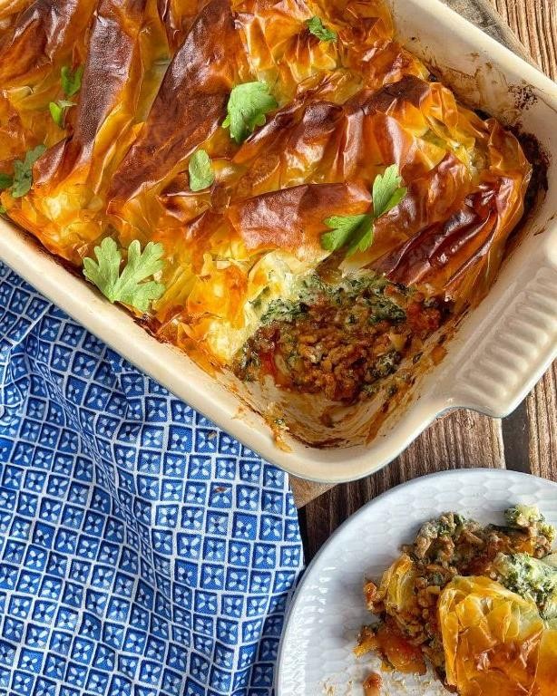 Lamb and Spinach Filo Pie