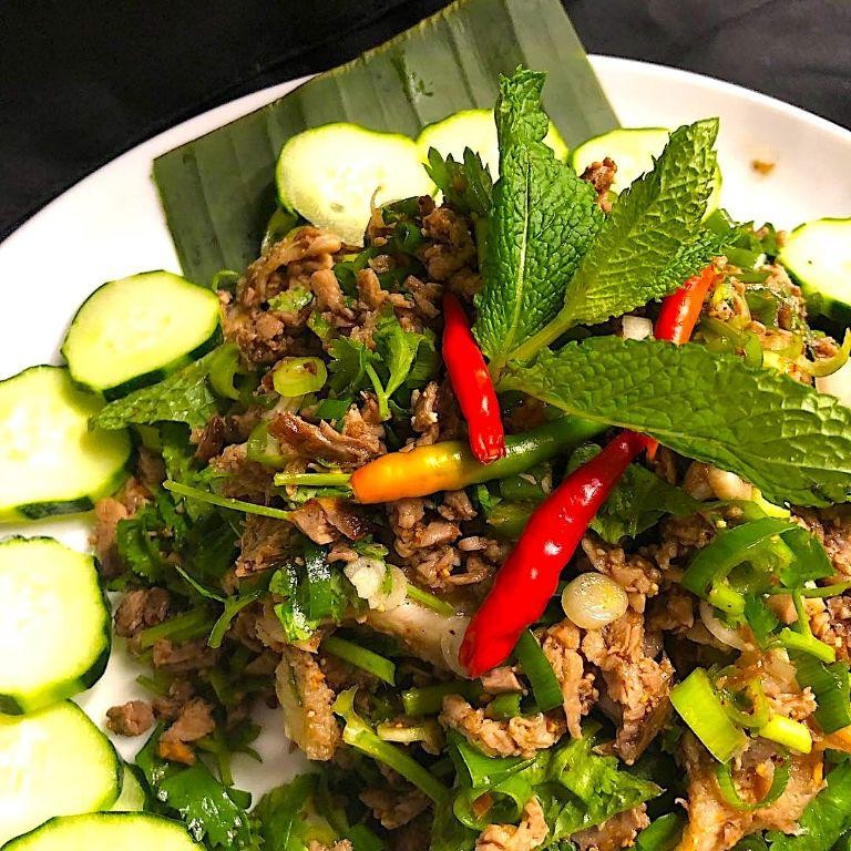 Laotian Duck Larb with Mint