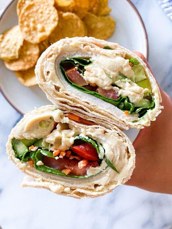 Lavosh Wraps with Hummus and Veggies