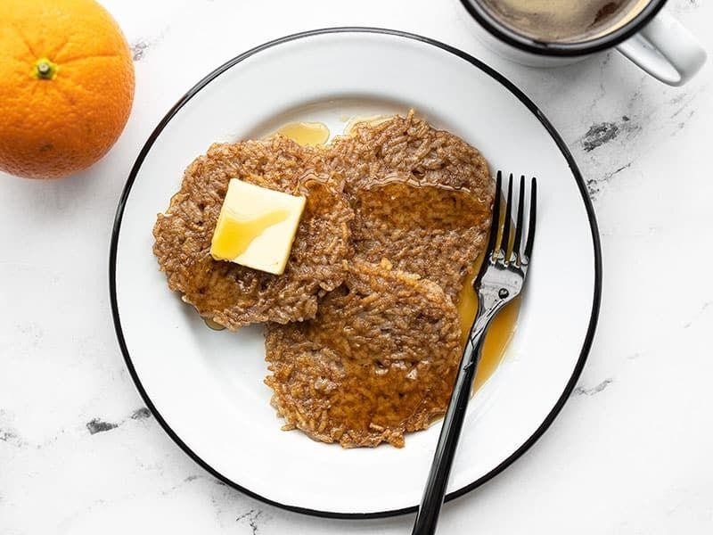 Leftover Brown Rice Pancakes