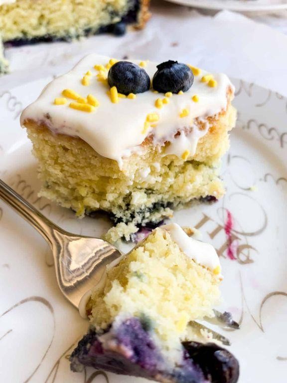 Lemon Blueberry Sheet Cake with Cream Cheese Frosting