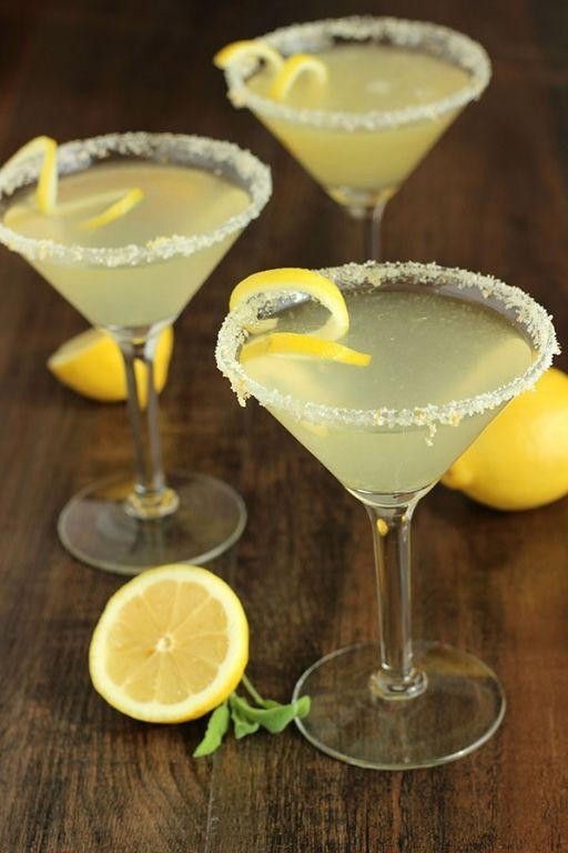 Lemon Drop Martini with a Sugared Rim
