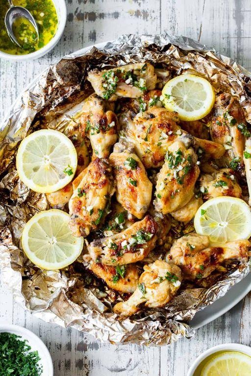 Lemon Garlic Grilled Chicken Wings