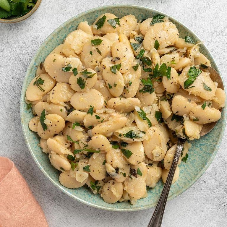 Lemon Garlic Roasted Baby Lima Beans