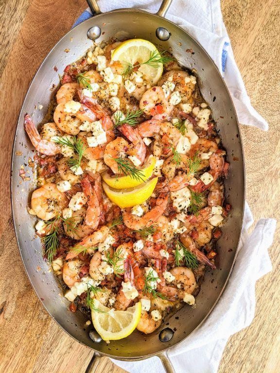 Lemon Garlic Shrimp with Feta