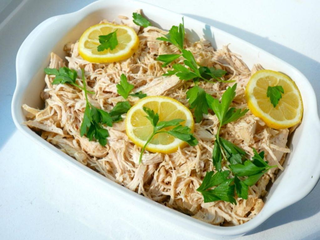 Lemon Herb Instant Pot Shredded Chicken Salad
