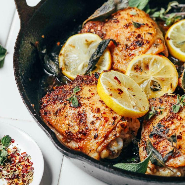 Lemon Herb Roasted Chicken Thighs