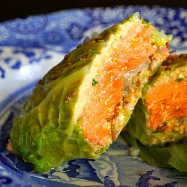 Lemon Herb Salmon Cabbage Wraps