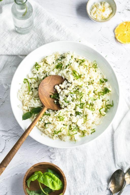 Lemon Herb Vegetable Rice with Feta