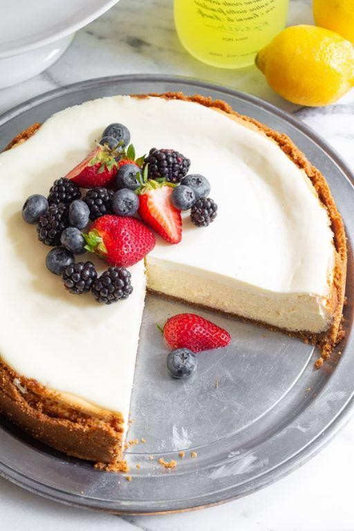 Lemon Limoncello Cheesecake with a Buttery Crust