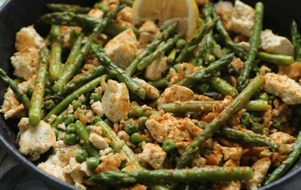 Lemon Pepper Frozen Asparagus Stir-Fry