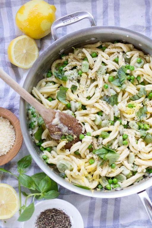 Lemon-Garlic Fava Bean Pasta