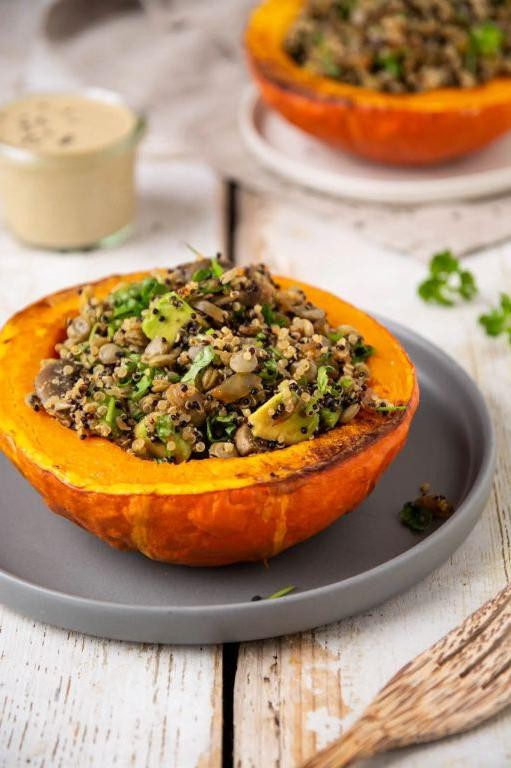 Lentil and Mushroom Stuffed Pumpkins
