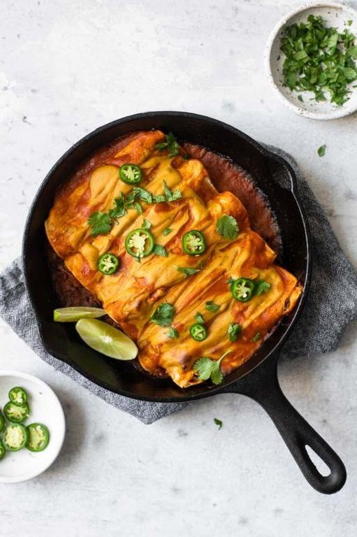 Lentil and Quinoa Stuffed Enchiladas