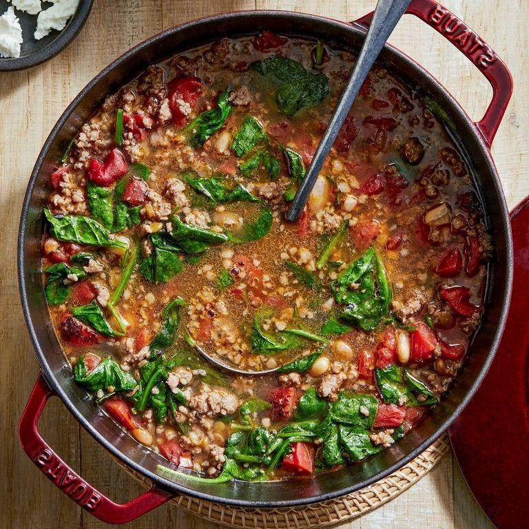 Lentil and Sausage Soup with Spinach