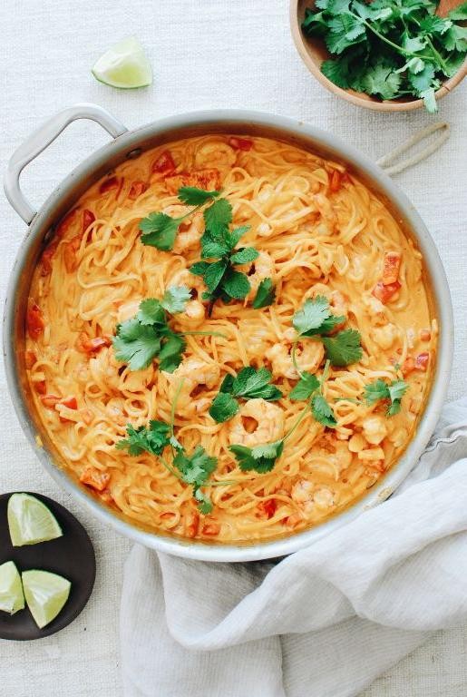 Light Coconut Curry Shrimp Noodles
