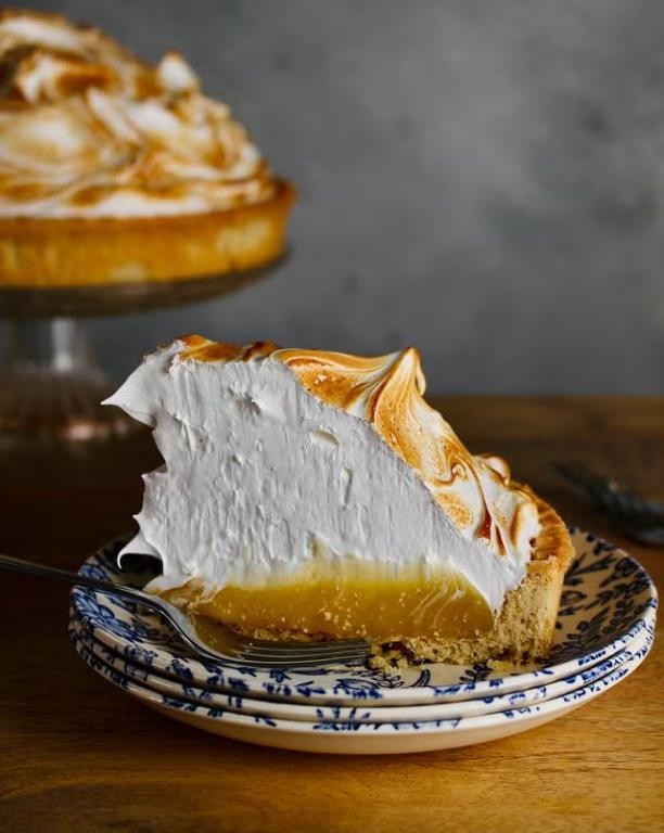 Limoncello Lemon Chiffon Pie with Toasted Meringue