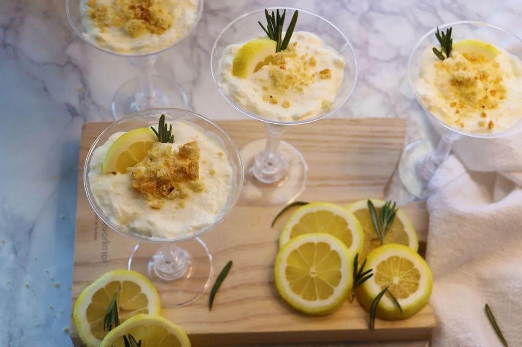 Limoncello Lemon Mousse with White Chocolate Shavings