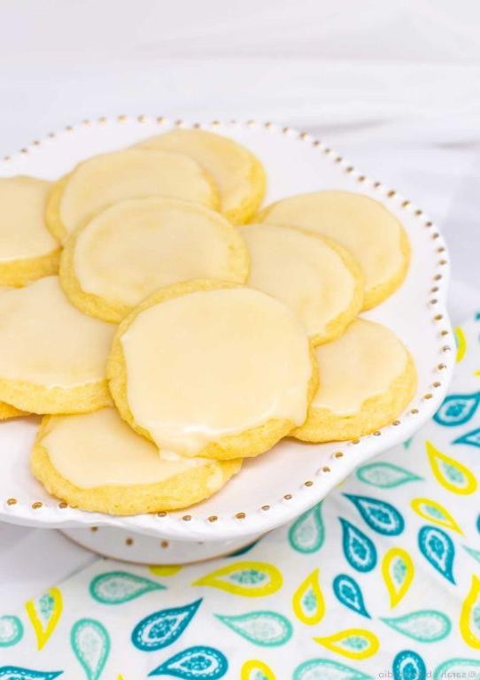 Limoncello Lemon Shortbread Cookies with a Glaze