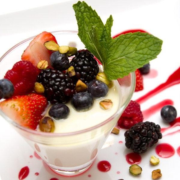 Limoncello Panna Cotta with Fresh Berries