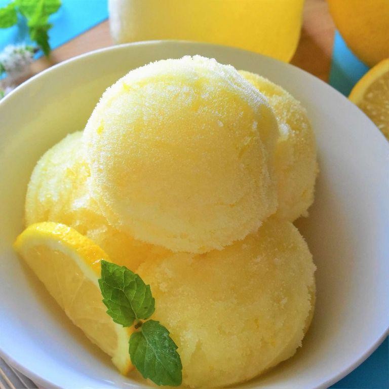 Limoncello-infused Lemon Sorbet
