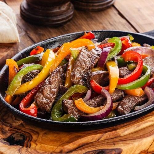 Llama Fajitas with Bell Peppers