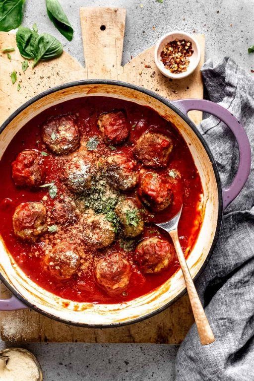 Llama Meatballs in Tomato Basil Sauce
